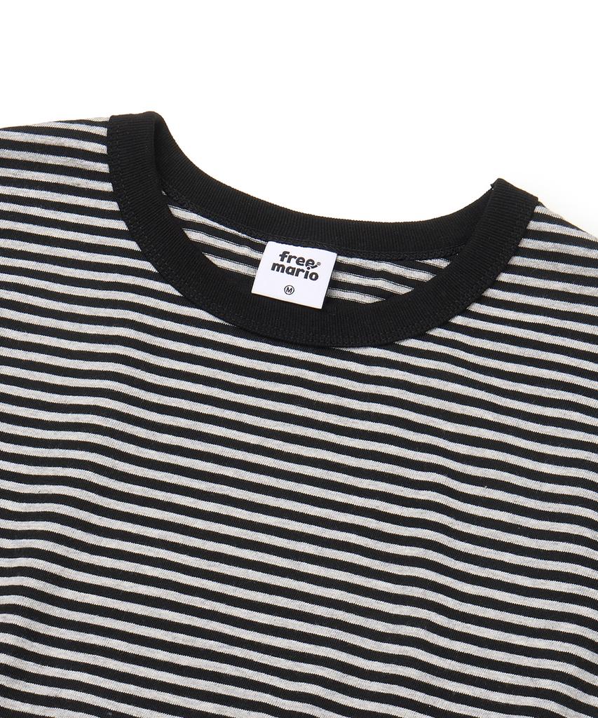 FREEMARIO Mono Stripe Ringer T-Shirt [Black]