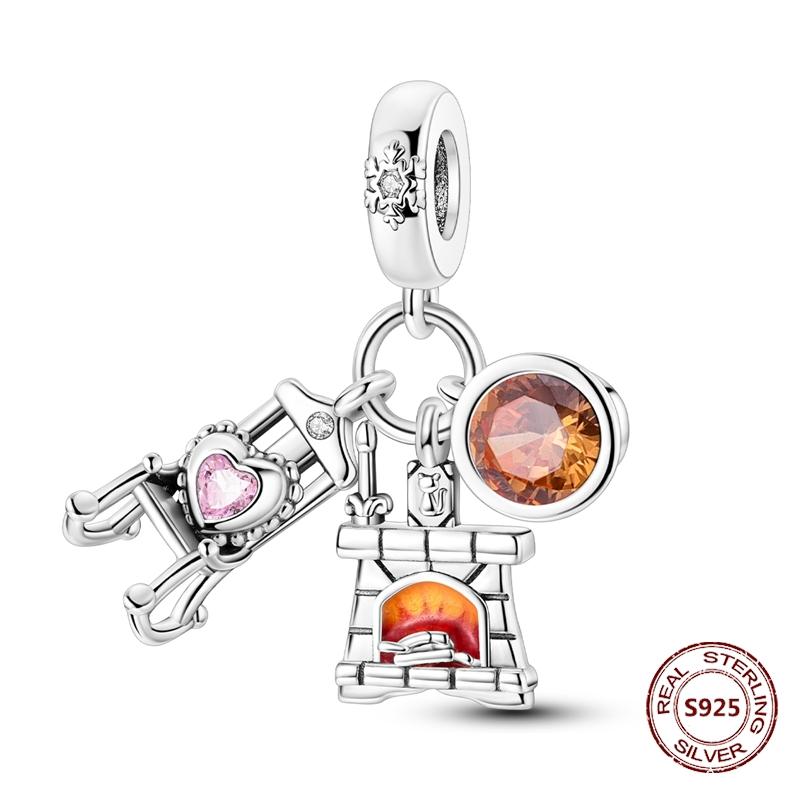 New Christmas Charm Bead Charms 100 copper Christmas Tree Santa Claus Ice Boot Pendant Bead Charms Compatible With Bracelets Do It Yourself Jewellery