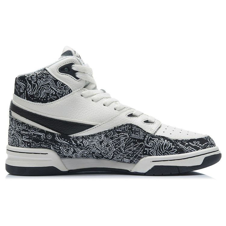 Li Ning 937 Deluxe Hi Shock Absorbing Wear Resistant High Top Retro Basketball Shoes Men Sneakers Black AGBR079-3