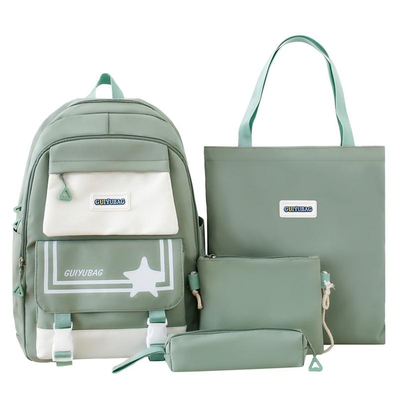 Four-Piece Backpack Set Schoolbag Large Capacity Backpack for Primary and Secondary School Students