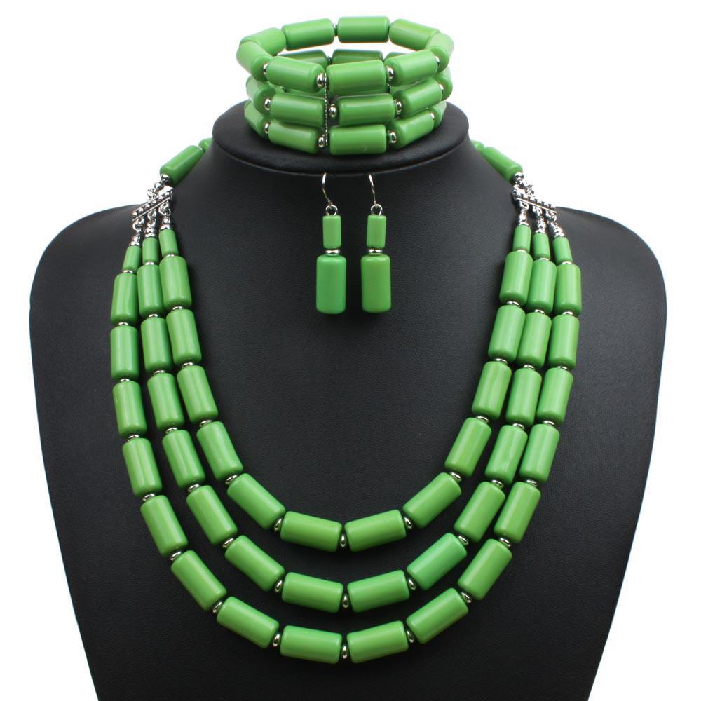 3Pcs European & American Multi-Layer Beaded Necklace Set Style Beaded Three Piece Multi Layer Necklace Set