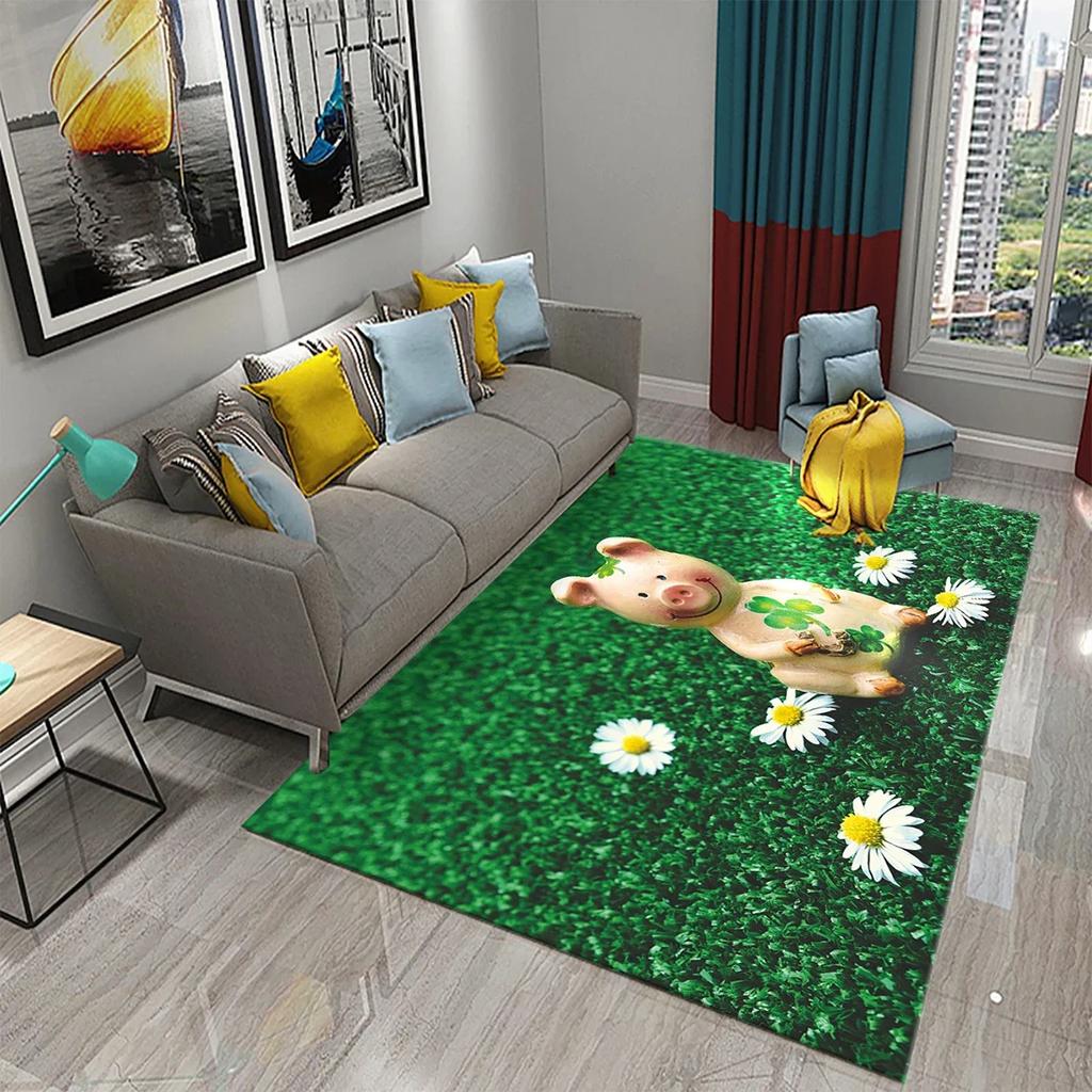 Cute Cartoon Pig Carpet Lovely Animal Floor Mat for Bathroom Decor Carpet Non-Slip for Living Room Kitchen Bedroom Doormat Mats