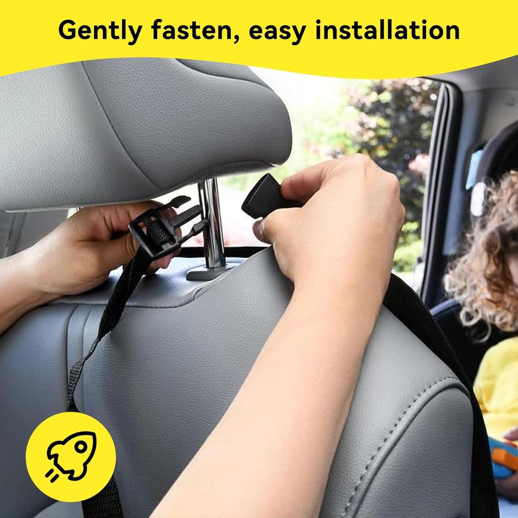 2 PCS Kick Mat Back Seat Protector, Waterproof Car Backseat Protective Kick Mat With 2 Mesh Pockets, Large Vehicle Seat Back Kick Mat Organizer For