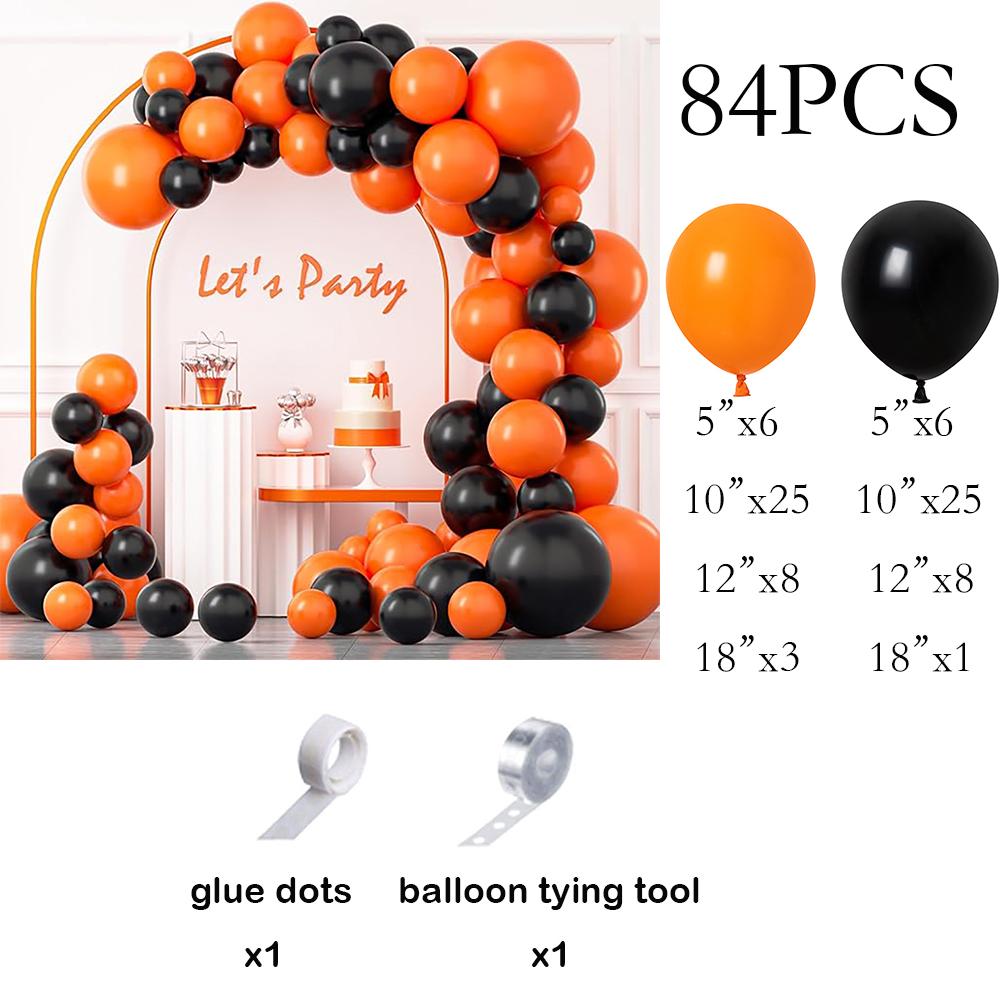 

Black Halloween Balloons Garland Orange Balloon Arch Halloween Celebration Trick Treat Party Spooky Ghost Party Bar Decoration As Picture