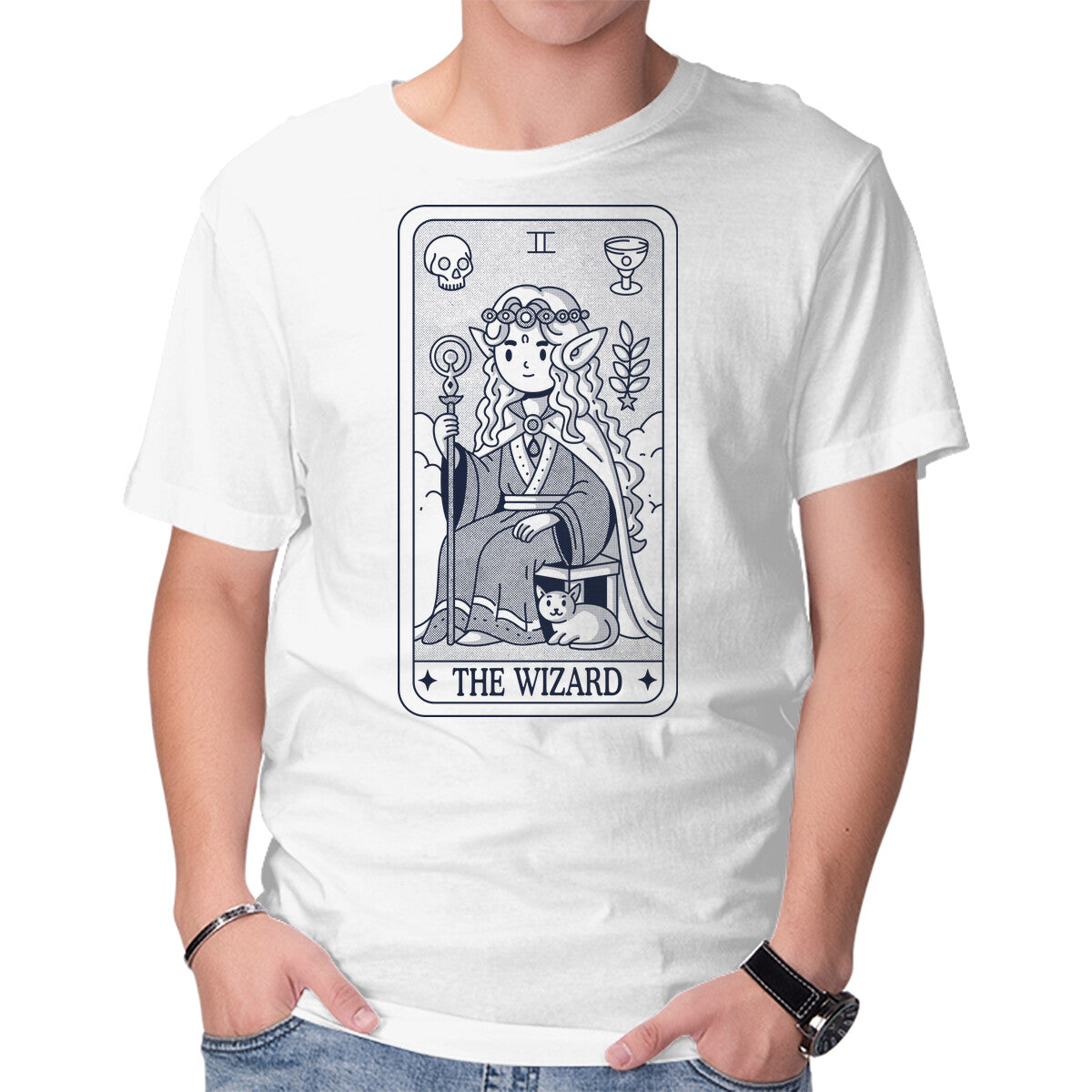 Unisex Crew Neck T-Shirt The Wizard Graphic Short Sleeve Casual Tee XXL