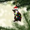 Acrylic Black Cat Christmas Tree Pendant 2D Christmas Tree Decoration Creative   Children's Gift