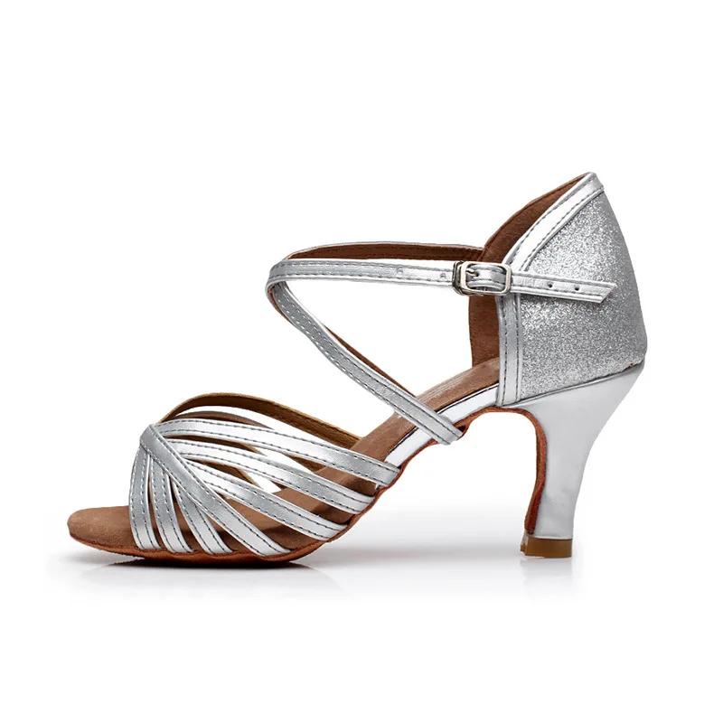 Summer Latin Dance Shoes Ladies Salsa Tango Ballroom Party Blue Girls Sandals High Heel Jazz Sneakers Wedding Shoes