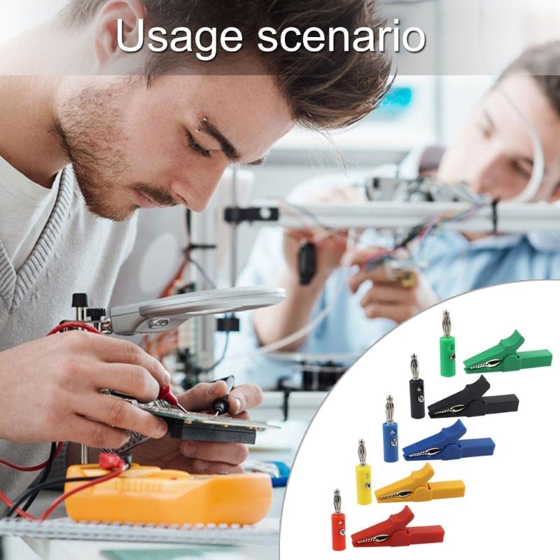 Alligators Clip Banana Plug Test Probes Leads Cable Probes Connectors 4mm Banana Plug Cable Clip Insulated Electric Clip