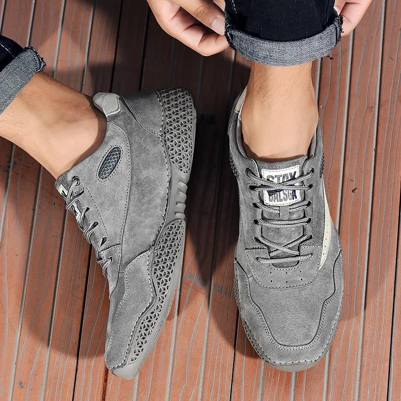 Mens Leather Casual Comfortable Handmade Loafers Lightweight Walking Driving Shoes Plus Size Men's Zapatos Casuales Hombres