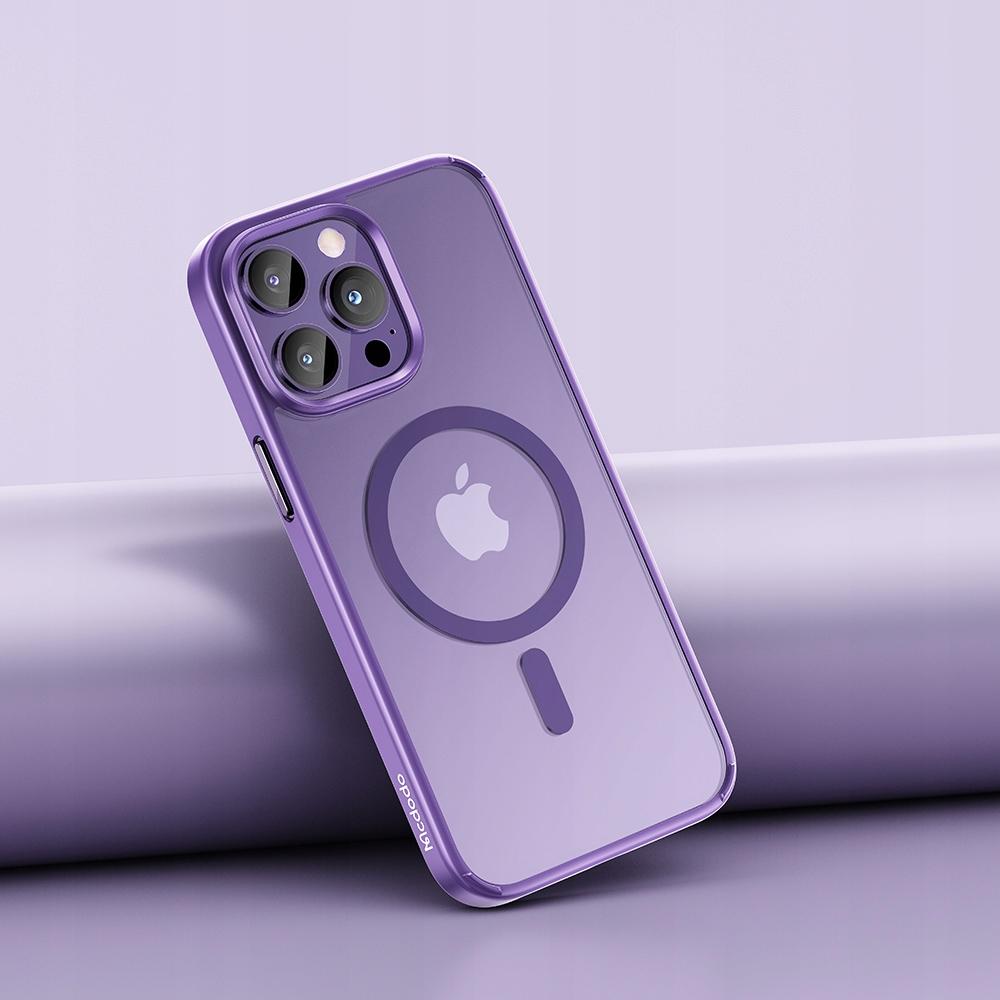 Mcdodo Magnetic Case Clear Case Reinforced For Magsafe Iphone 15 Pro Max Purple