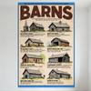 BARNS Whimsical Illustrated Vintage Metal Tin Sign - 8 Distinct Cartoon Barns with Playful Names, Educational Retro Poster for H