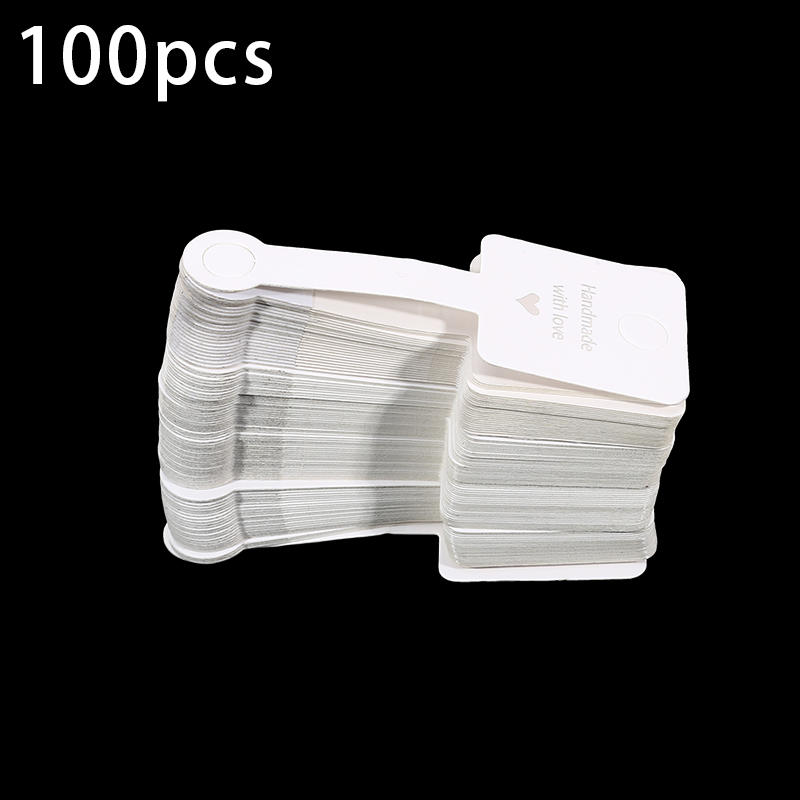 100PCS Sturdy Jewelry Hanging Displays Cards Creative Foldable Jewelry Paper Cards for Necklace Bracelet Earrings Keychain