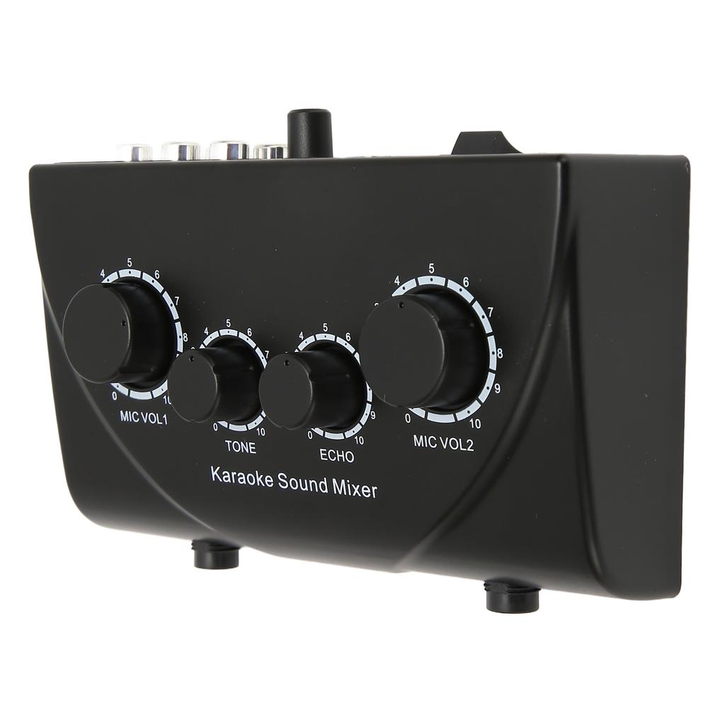 Karaoke Sound Mixer Professional Plug and Play 2 Mic Microphone Pre Amplifier for Home Theatre