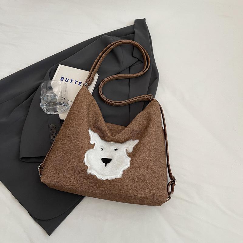 

2025 summer bag large capacity soft leather women s shoulder bag new plush bear backpack handbag women s bag темно-коричневого