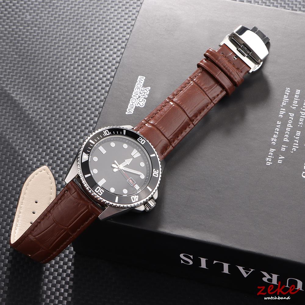 16mm 18mm 20mm 22mm Soft Cowhide Watchbands with Butterfly Clasp Strap Men Women Quick Release Replacement Wrist Belt Watch Band