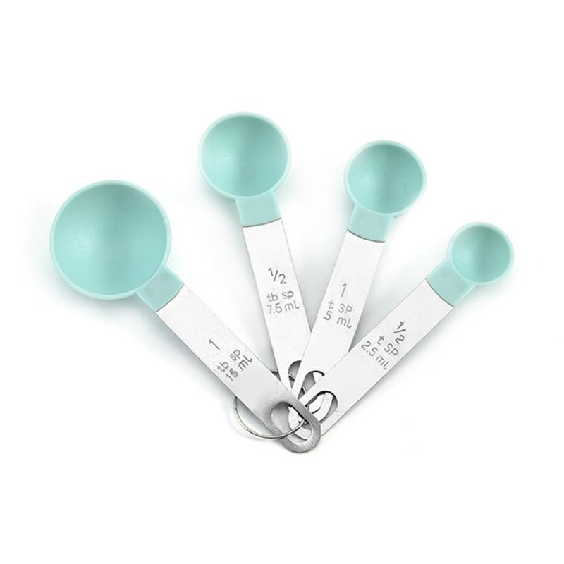 Miarki/Łyżki ze Stali Nierdzewnej z Przezroczystą Skalą Oszczędzające Miejsce Gadżety Kuchenne Niezbędne do Domowego Pieczenia