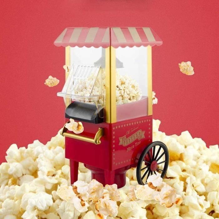 Machine à pop-corn Air Popcorn Popper - Rouge - Conception simple et pratique - Chauffage en toute sécurité