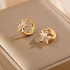 Korean Zircon Sunflower Stud Earrings: Elegant, Versatile, Trendy Women's Jewelry