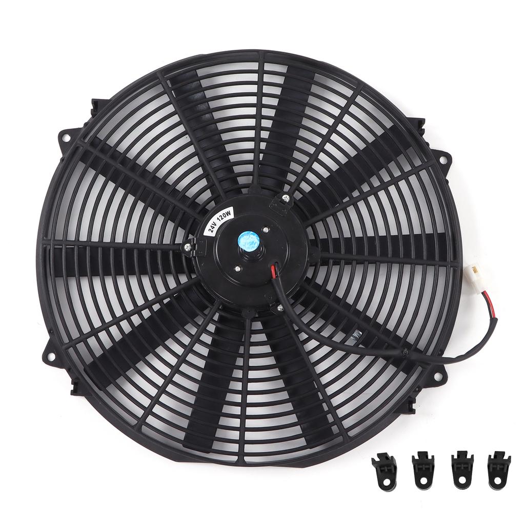 16in Universal Slim Fan Push Pull Electric Radiator Cooling Fan 24V 120W for Car Truck RV