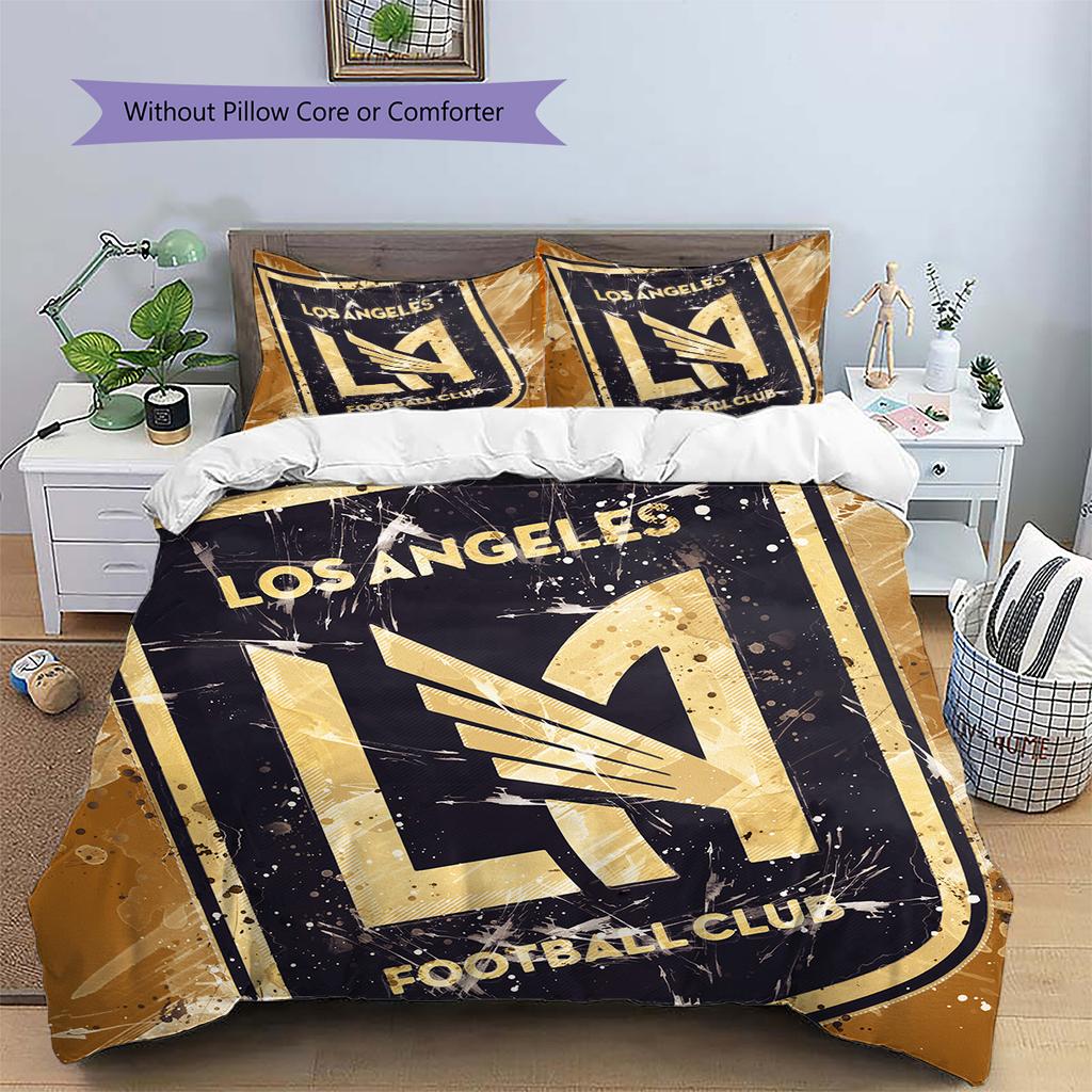 Los Angeles FC Set Copripiumino con Fantasia Decorazione per la Casa Regalo (1 * copripiumino + 2 * federe senza imbottitura)