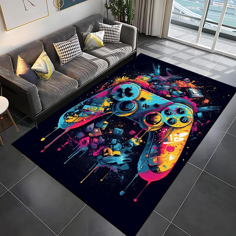 3D-Druck Gamer Controller Muster Großer Teppich für Zuhause für Wohnzimmer Schlafzimmer Sofadekor Boden Rutschfest Kinderteppich Geschenk