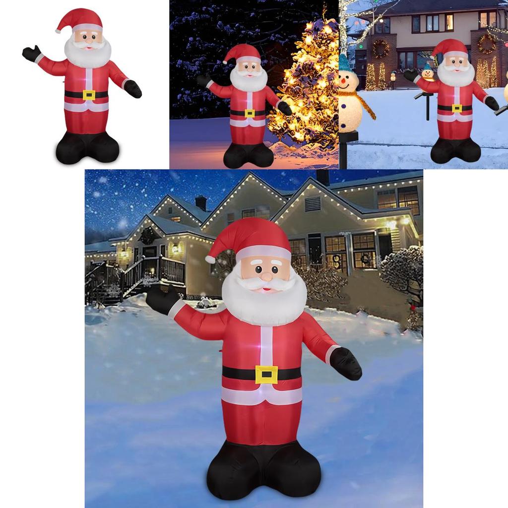 Färgglad Uppblåsbar Jultomte Med LED-lampor För Festlig Utomhusdekoration