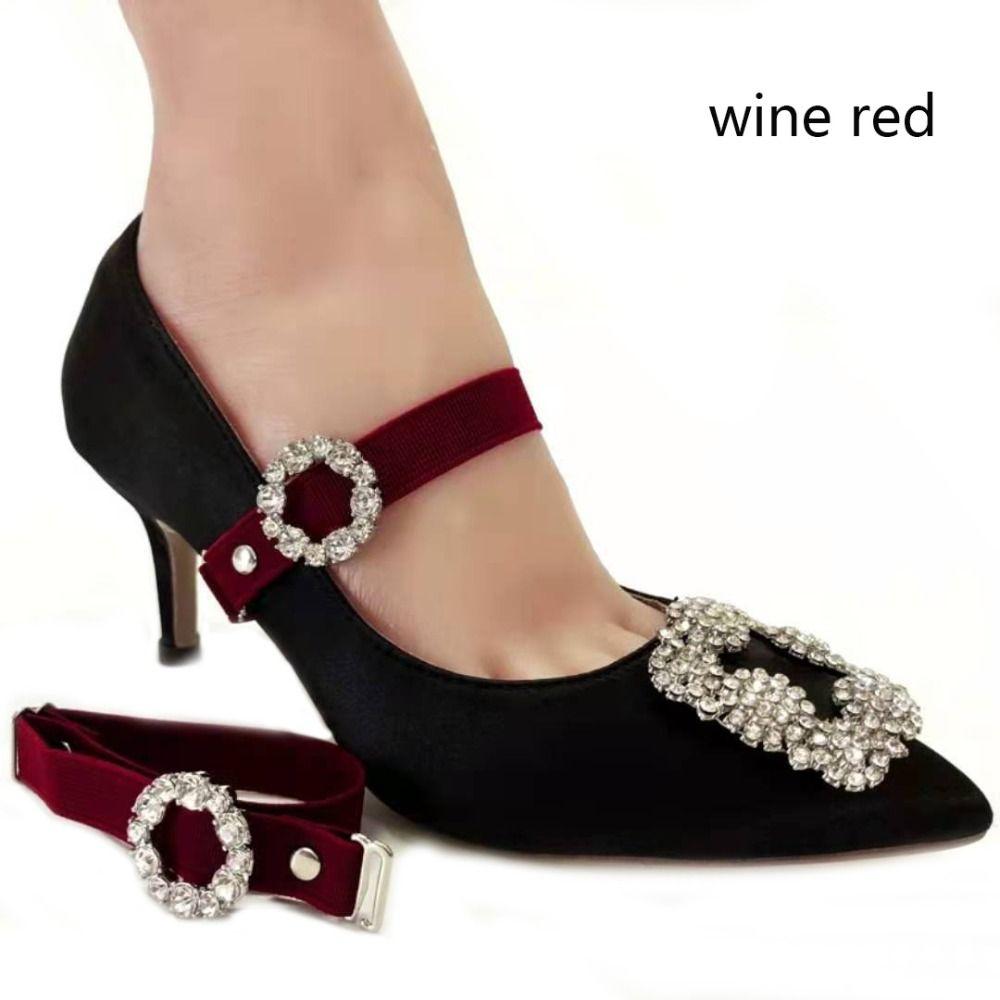 1 Paar Damen High Heels Verstellbarer Elastischer Schuhriemen Gürtel U-förmig Perlen Elastisch Fauler Schnürsenkel Anti-Drop Fersen Schuhzubehör