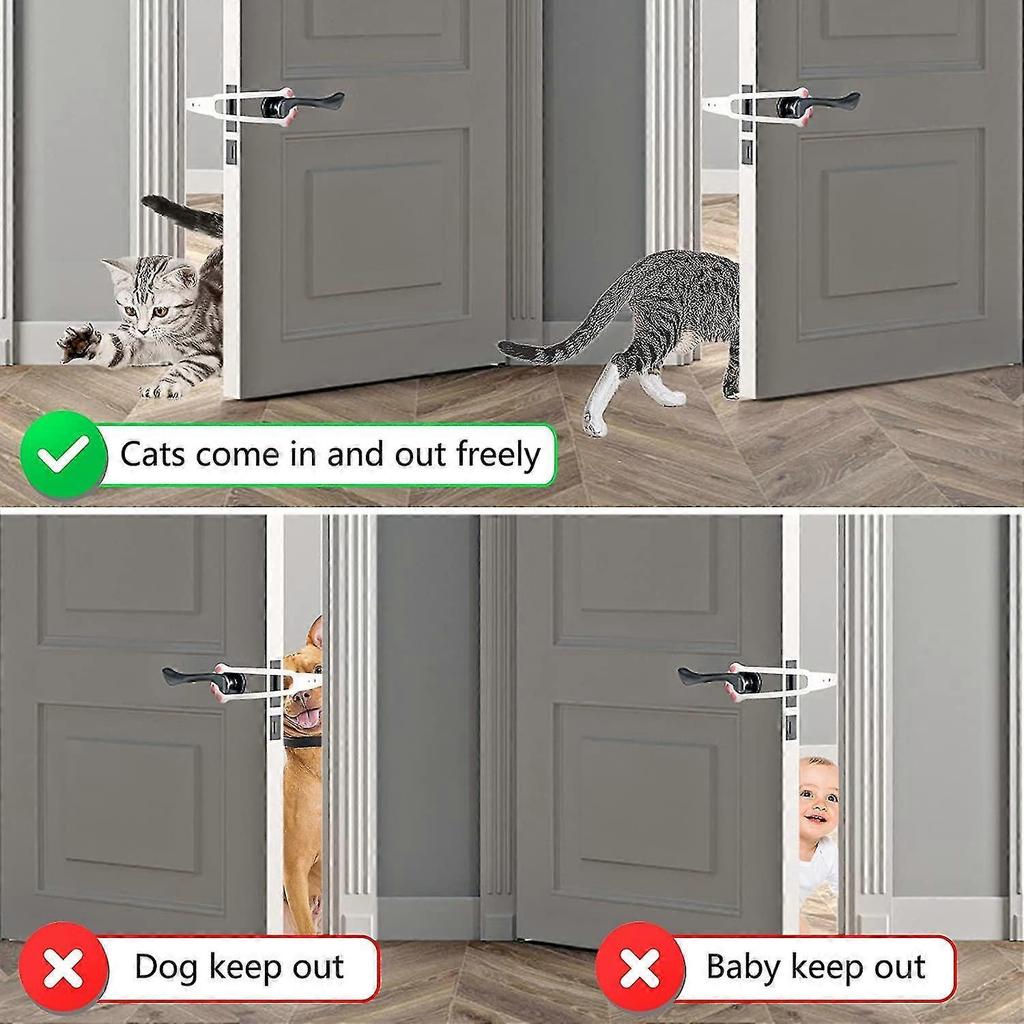 2 Stück Katzenklappenhalter Riegel, Flex-Riegelband Lässt Katzen Rein Und Sicher Baby-Sicher, Verstellbare Katzenklappen-Alternative