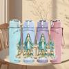 1PC Virgin Mary Religious Portrait 750ml Color Plastic Sports Water Bottle Leakproof Flip Straw Lid Suitable for Sports Office Home Use