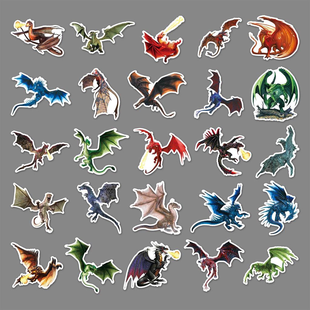 Evil Dragon Cartoon Animal Stickers - 100 Decorative Pieces for Laptop, Suitcase, Car, and Scooter
