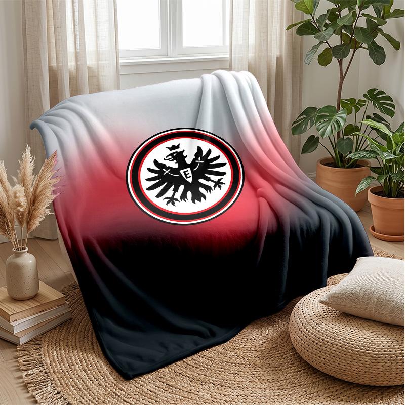 Eintracht Frankfurt Football Print Flannel Blanket, Soft Warm Lightweight Throw Blanket for Sofa Bed Camping