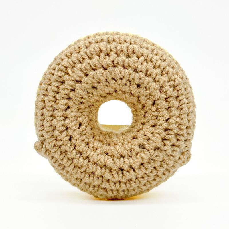 Positive Energy Doughnut Hug Pocket Mini Handmade Knitting Doughnut Doll With Card Funny Christams Gift Home Room Decoration