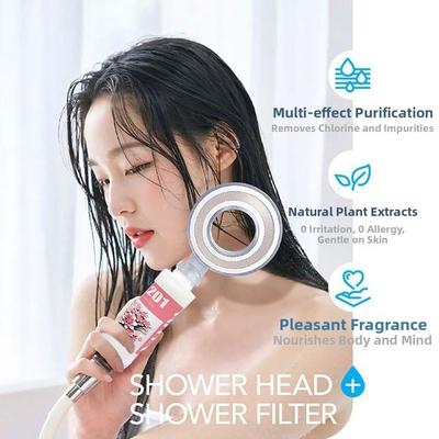 Rose Shower Head Water Filter Dechlorination Mixed with Vitamin C Shower Scented Anti-scaling Filter Impurities Shower Purifier