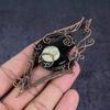 Black Onyx Shiva Shell Gemstone Handmade Copper Wire Wrap Pendant 4.22" Y2z64