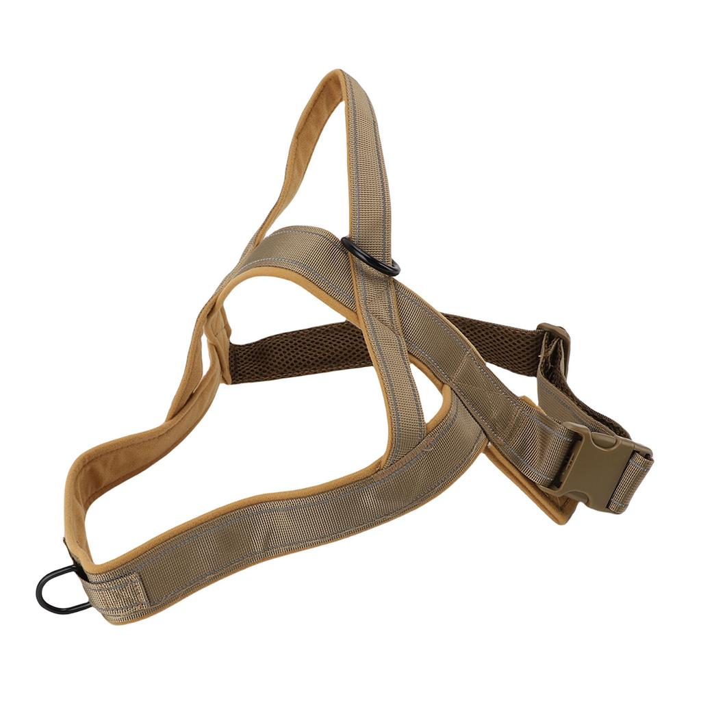 Pet Vest Chest Strap Khaki Reflective Breathable Easy Control Dog Harness Vest for Walking Training
