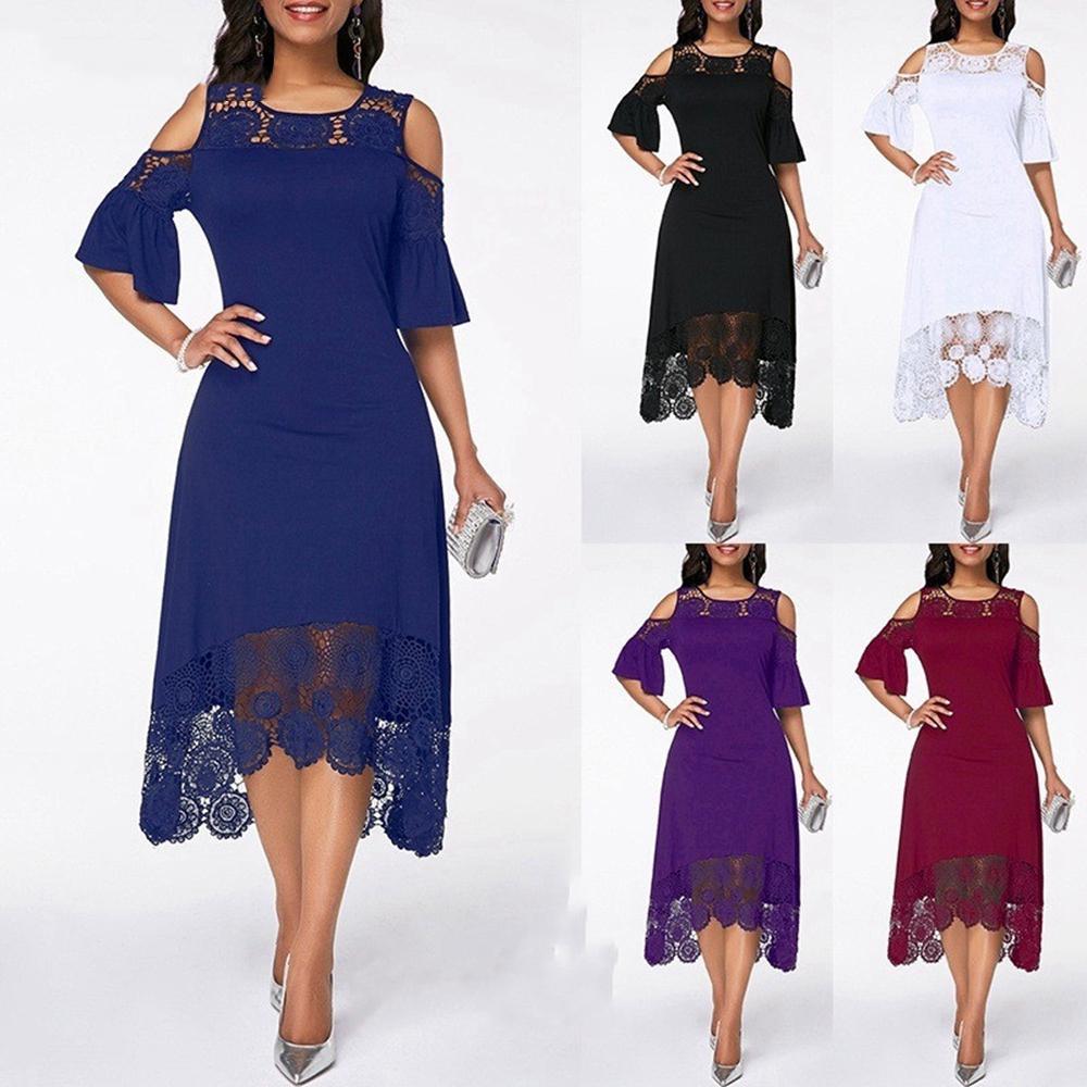 Round Neck Cold Shoulder Dress