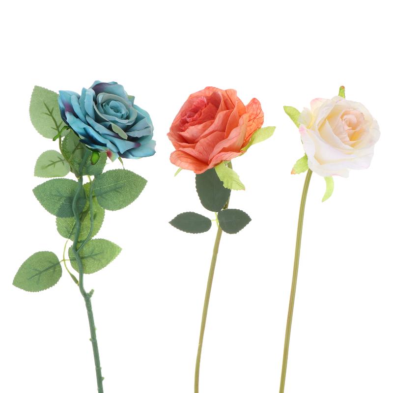 3Pcs Artificial Rose Flower Single Stem Fake Rose For Proposal Wedding Bouquet Home Party Table Centerpiece Decoration
