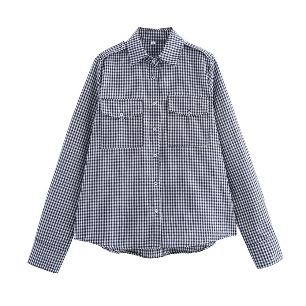 Women's 2024 Autumn/Winter High-End Check Shirt - Simple, Fashionable, Casual Design