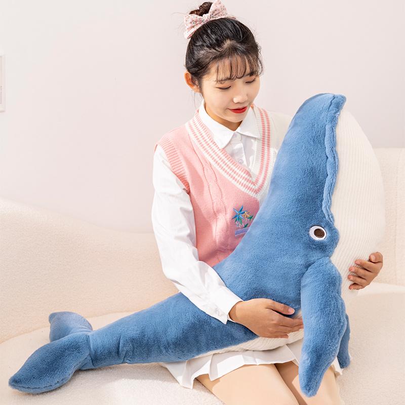 New  75/100cm New Style Blue Shark Plush Toys Big Fish Cloth Doll Whale Stuffed Animals Children Birthday Gift