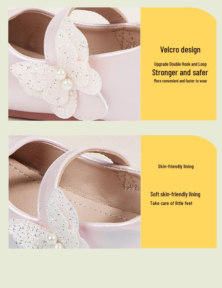Scarpe Basse Princess con Fiocco in Pelle Primavera 2026 - Suola Morbida & Punta Tonda per Bambini Piccoli