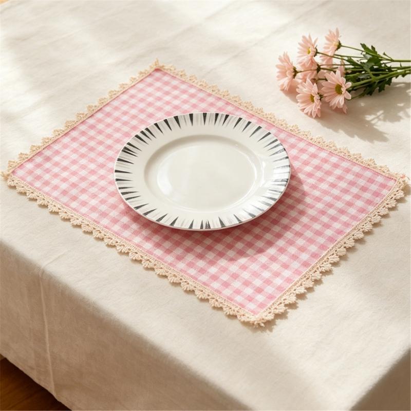 Tovaglietta Rettangolare da Pranzo, Tovaglietta da Tavola in Tessuto a Quadretti 30 X 40 Cm per Posizionamento Individuale dei Posti per i Pasti