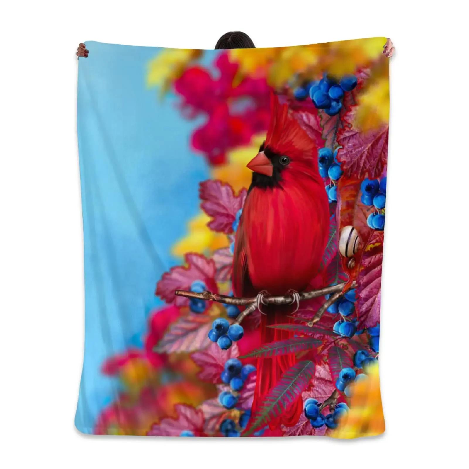 

Bird Flowers Pattern Flannel Throw Blanket Super Soft Warm Lightweight King Queen Size for Bed Sofa Couch Blanket for Kids Gift 80x120cm