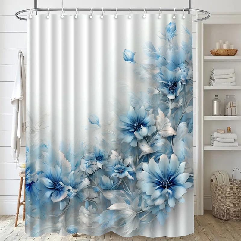 Santa Claus the Pine Tree washable Dirt-Resistant Shower Curtain Shower Head waterproof Polyester Bath Curtain For Home Decor