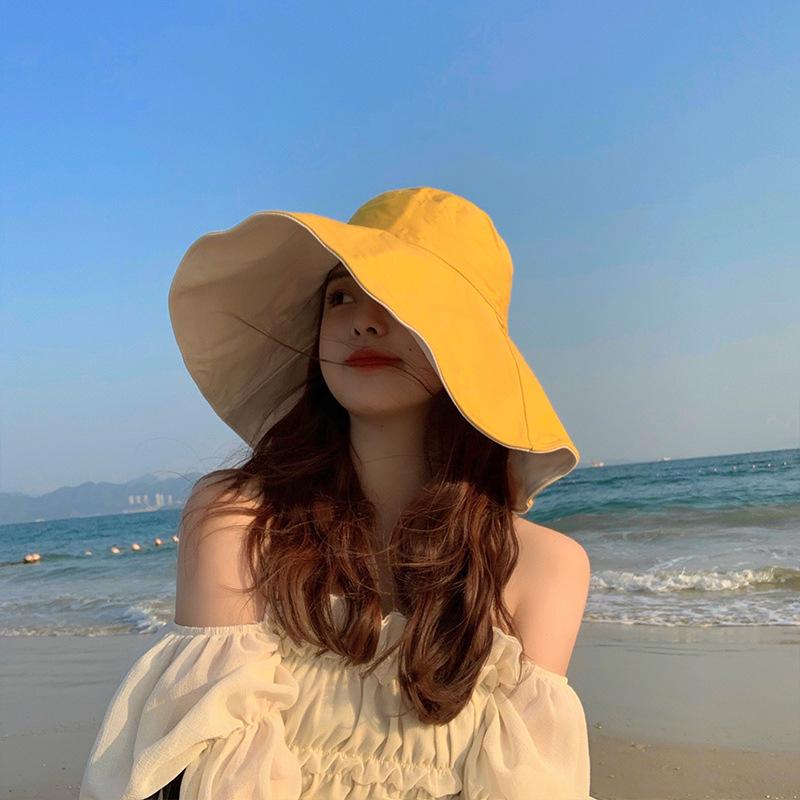 Women's Summer Sun Hat, Sun Protection Fisherman Hat, Versatile, UV-resistant, Large Brim, Makes the Face Look Smaller, Face-covering Sun Hat