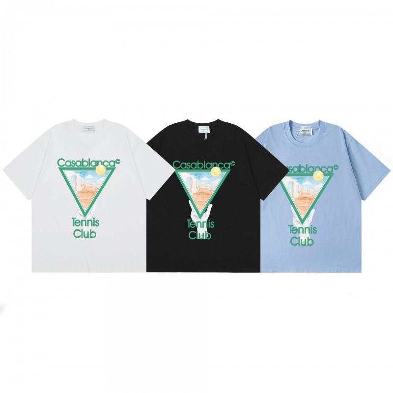 Casablanca Short Sleeve T-Shirt Men Women 2025 Casual Cotton Tee Breathable Antibacterial Loose Fit