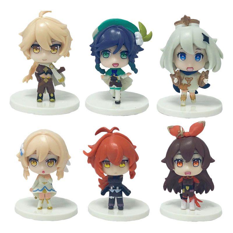 

Набор из 6 шт. Фигурка Impact Genshin Клии Паймон Барбатос Эфир Дилюк Эмбер