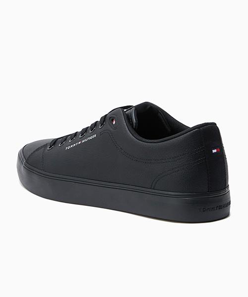 [Tommy Hilfiger] Tommy Hilfiger Harlem Core Leather Sneakers-Black (T52F7ARS110MT1BDS) [Shipped from Korea] 100% Authentic