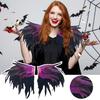 1 Paar Kunstveer Sjaal Schouderomslag Cape Zachte Verstelbare Band Gotisch Cosplay Feest Podiumoptreden Nepkraag Danser Kostuum Halloween