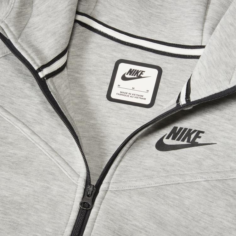 Nike Sportswear Tech Fleece Logo Print Hooded Zip-Up Sweatshirt Kids Tops Dark-Grey FD2979-063