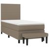 3136401 vidaXL Lit à sommier tapissier avec matelas Taupe 90x190 cm Tissu